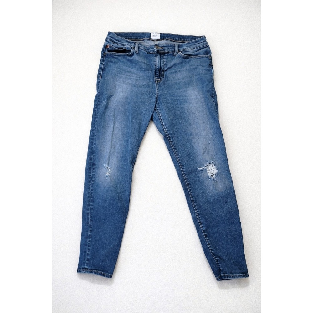 Hudson Skinny Jeans 32 Distressed Mid Rise Stretch Denim Model Off Duty Y2K